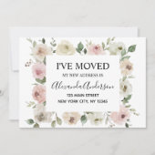 Verhuisaankondiging Dusty Pink Floral Kaart (Voorkant)