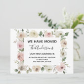 Verhuisaankondiging Dusty Pink Floral Kaart (Staand voorkant)