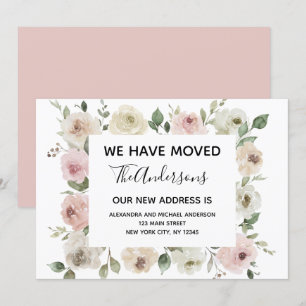 Verhuisaankondiging Dusty Pink Floral Kaart