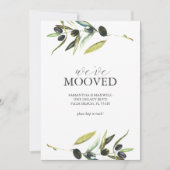 Verhuisaankondiging Kaarten Waterverf Olijftak (Voorkant)