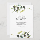 Verhuisaankondiging Kaarten Waterverf Olijftak (Voorkant)