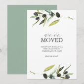Verhuisaankondiging Kaarten Waterverf Olijftak (Voorkant / Achterkant)
