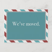  verhuisaankondiging // Luchtpost Blauwgroen Aankondigingskaart (Voorkant)