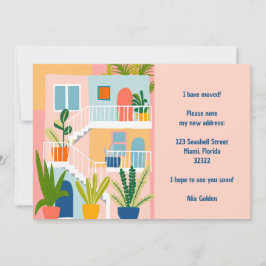 Verhuisaankondiging Nieuw adres Kleurrijk appartem Aankondiging