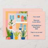 Verhuisaankondiging Nieuw adres Kleurrijk appartem Aankondiging (Voorkant / Achterkant)