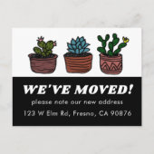 VERHUISAANKONDIGING NIEUW ADRES Schattige Cacti Briefkaart (Voorkant)