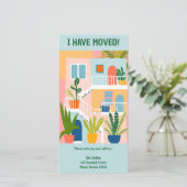 Verhuisaankondiging Nieuw appartement boomvrije Ka Save The Date (Staand voorkant)