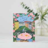 VERHUISAANKONDIGING Nieuw Home Adres Balkon Uitzic Briefkaart (Staand voorkant)