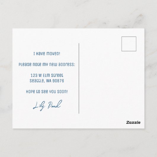 VERHUISAANKONDIGING Nieuw Home Adres Balkon Uitzic Briefkaart (Achterkant)