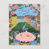 VERHUISAANKONDIGING Nieuw Home Adres Balkon Uitzic Briefkaart (Voorkant)