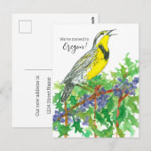 Verhuisaankondiging Oregon Meadowlark Grape Briefkaart (Voorkant / Achterkant)