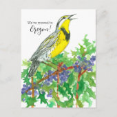 Verhuisaankondiging Oregon Meadowlark Grape Briefkaart (Voorkant)
