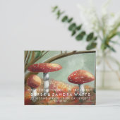 Verhuisaankondiging paddestool olieverf aankondigingskaart (Staand voorkant)