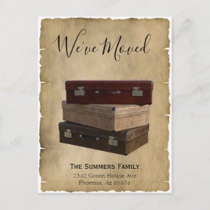 verhuisaankondiging We hebben koffers verplaatst Aankondigingskaart