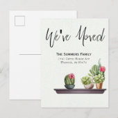 Verhuisaankondiging We hebben pottenbakken Planten Aankondigingskaart (Voorkant / Achterkant)