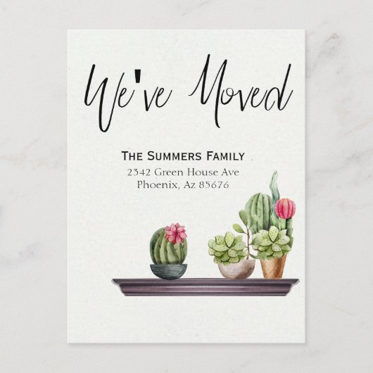 Verhuisaankondiging We hebben pottenbakken Planten Aankondigingskaart (Voorkant)