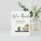 Verhuisaankondiging We hebben pottenbakken Planten Aankondigingskaart (Staand voorkant)