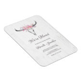 Verhuisadres Rustieke Koe Skull Boho Floral Magneet (Rechterzijde)