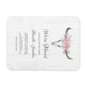 Verhuisadres Rustieke Koe Skull Boho Floral Magneet (Horizontaal)