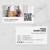 verhuisbedrijf visitekaartjes QR Code (Voorkant / Achterkant)