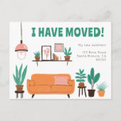 Verhuisbericht Adres Cute Woonkamer Bank  Briefkaart (Voorkant)