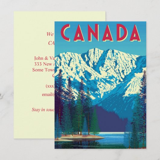 Verhuisbericht Canada (Voorkant / Achterkant)