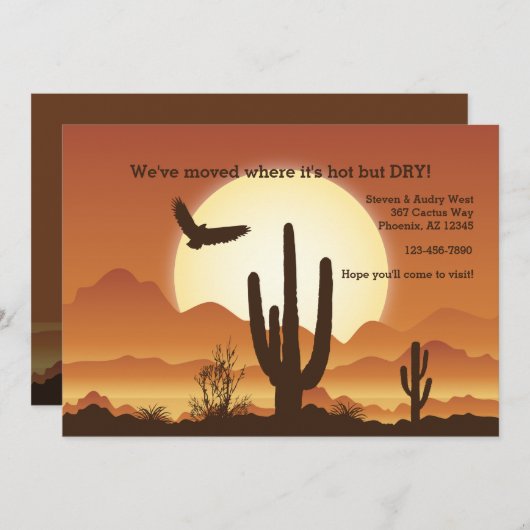 Verhuisbericht Desert Sun Moving Aankondiging (Voorkant / Achterkant)