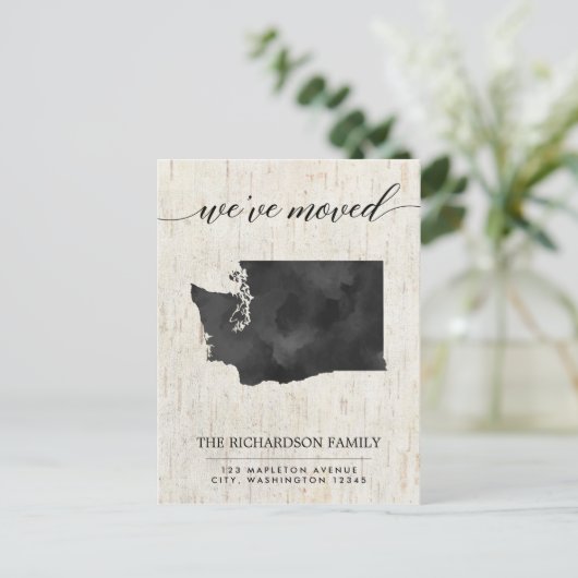 Verhuisbericht, landelijke staat Washington Uitnodiging Briefkaart (Staand voorkant)