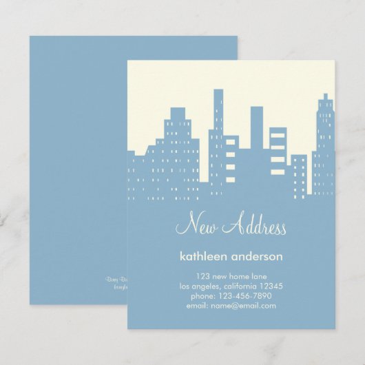 Verhuisbericht met stadsgezicht aankondiging (Voorkant / Achterkant)