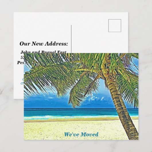 Verhuisbericht Mooie Strand Ansichtkaart Briefkaart (Voorkant / Achterkant)