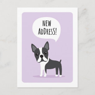 Verhuisbericht nieuw adres Boston terrier Aankondigingskaart