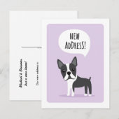Verhuisbericht nieuw adres Boston terrier Aankondigingskaart (Voorkant / Achterkant)