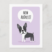 Verhuisbericht nieuw adres Boston terrier Aankondigingskaart (Voorkant)