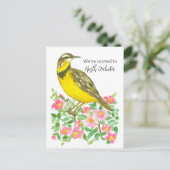 Verhuisbericht North Dakota Meadowlark Briefkaart (Staand voorkant)