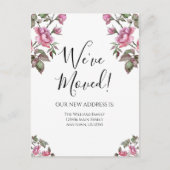 Verhuisbericht Paarse Waterverf Bloemen Briefkaart (Voorkant)