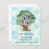 Verhuisbericht | Treehouse Postcard Aankondigingskaart (Voorkant / Achterkant)