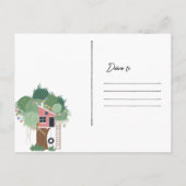 Verhuisbericht | Treehouse Postcard Aankondigingskaart (Achterkant)