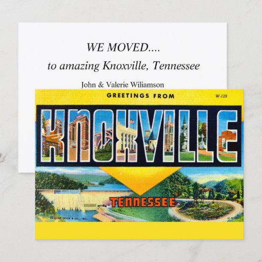 Verhuisbericht uit Knoxville TN (Voorkant / Achterkant)