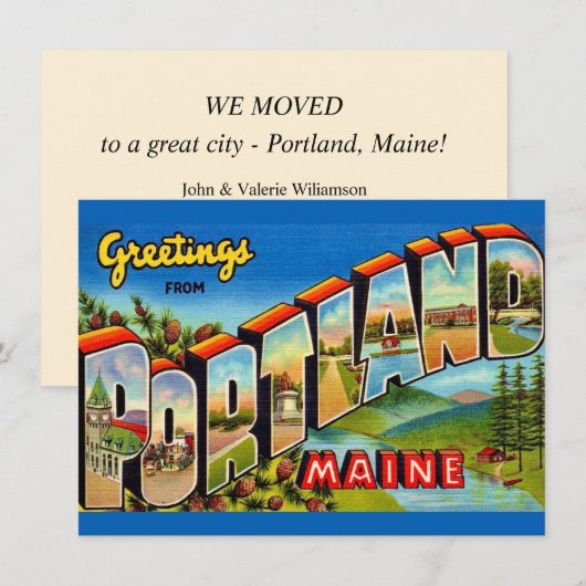 Verhuisbericht uit Portland Maine (Voorkant / Achterkant)