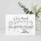 Verhuisbericht, we gaan verhuizen, nieuwe woning. (Staand voorkant)