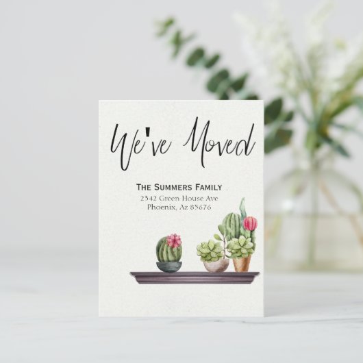 Verhuisbericht Wij zijn Verhuisde Planten verhuisd Aankondigingskaart (Staand voorkant)