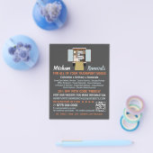 Verhuisbusontwerp, verhuisbedrijf Adverteren Flyer (Enkel)