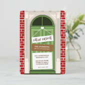 Verhuisd Deur Bord Bakstenen Muur Aangepast Nieuw Aankondiging (Staand voorkant)