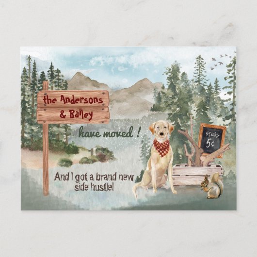 Verhuisd naar nieuw adres Labrador Retriever Pines Aankondigingskaart (Voorkant)