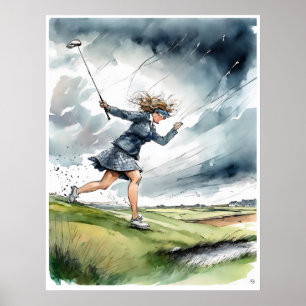 Verhuisdag in Schotland - Golf Art Print
