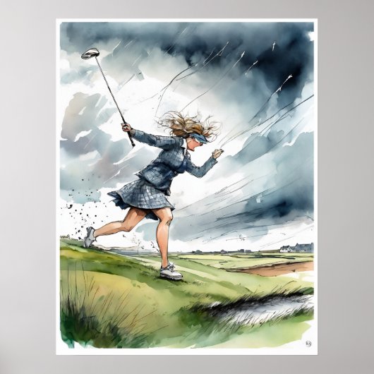 Verhuisdag in Schotland - Golf Art Print (Voorkant)