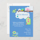 Verhuisde vogelstand en -boom aankondigingskaart (Voorkant / Achterkant)