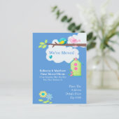 Verhuisde vogelstand en -boom aankondigingskaart (Staand voorkant)