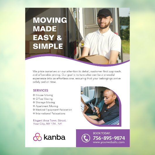 Verhuisdiensten op maat raamsticker (Vel 3)