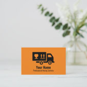  verhuisdiensten oranje visitekaartje (Staand voorkant)